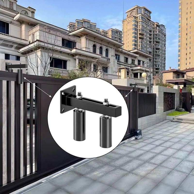 LAJIAOZ 6" Slide Gate Guide Roller with Black Steel Bracket