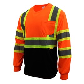 New York Hi-Viz Workwear RK Safety NY BFL-T5711 High-Visibility Class 3 T Shirt with Moisture Wicking Mesh Birdseye and X Pattern, Black Bottom (Set of 3, 5XL)