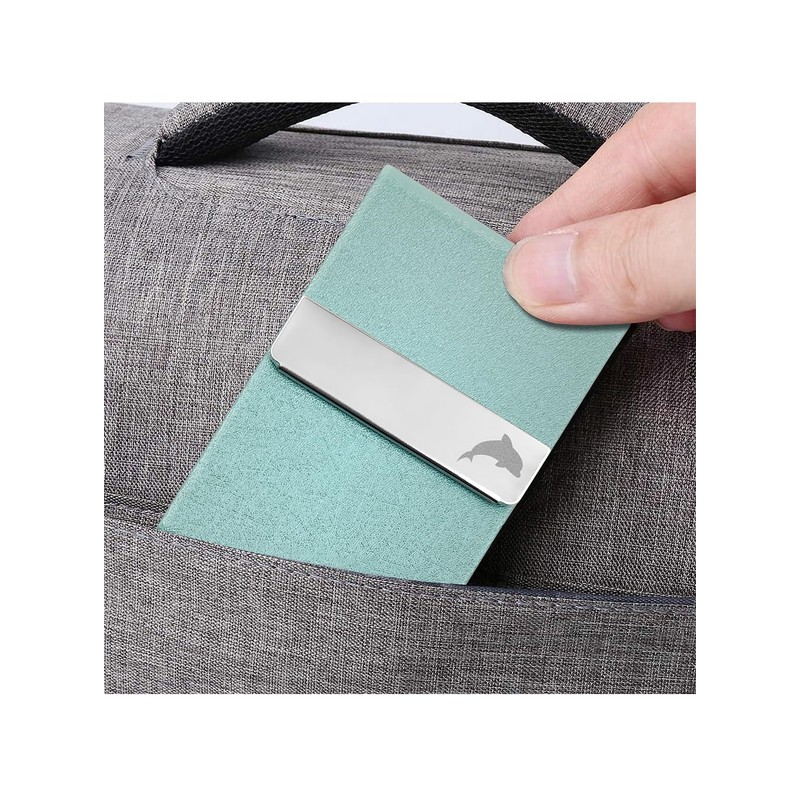 Xsimant Business Card Holder, No Fold Corners, Vertical Business Card