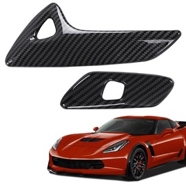G-PLUS Carbon Fiber Interior Door Handle molding Cover Trims Compatible with Chevy Corvette C7 2014 2015 2016 2017 2018