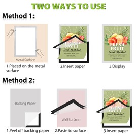 PUJIANG 10 Pack 8.5"x11" Magnetic Sign Holder, Double Sided Display, Reusable Adhesive Frames for Walls, Fridge Door, Whiteboard, Window Sign Holder, Magnetic Picture Frame