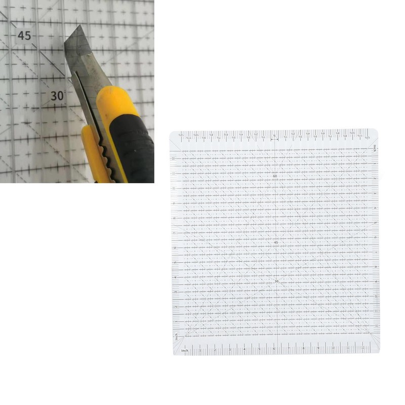 Quilting Ruler 12in Wide Transparent Acrylic Accurate Scale Black Grid