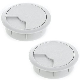 sossai® KDM2 Cable Grommet (Pack of 2) | Cable Duct / Desk Duct for Desks, Office & Worktops | Colour: Grey | Diameter: 80 mm | Material: Plastic