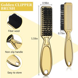 2 Cepillo de Limpieza para Cuchillas de Peluquero Cepillo para Cortar Pelo Herramienta de Cepillo de Uñas para Limpieza de Podadoras Peluquería (Oro)