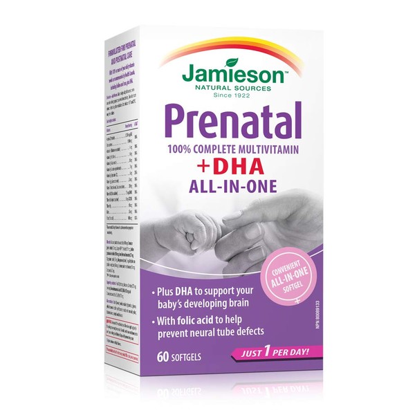 Jamieson PRENATAL Complete Multivitamin with DHA Supplement 60 Softgels