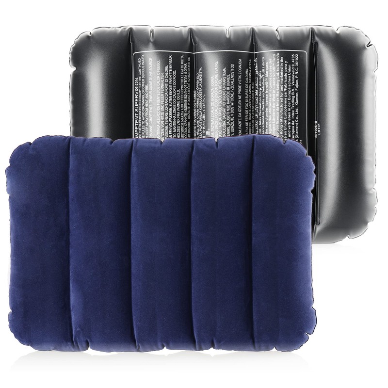 com-four® 2 x Inflatable Cushion - Comfortable Travel Pillow for