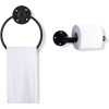 HighFree Industrial Pipe Bathroom Hardware Set Black Wall Mounted Hardware