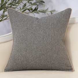 Yangest Neutral Floral Pillow Cover 20 x 20 Inches, Vintage Chenille Square Throw Pillow Cover Soft Decorative Farmhouse Accent Couch Pillow Cover for Living Room Bedroom, Grey