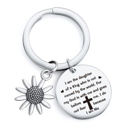 RSZOTW Daughter Jewelry Religious Gift Goddaughter Keychain Christian Inspirational Jewelry Faith First Communion Keychain Christenings Keyring Prayer Gift Easter Keychain Daughter Keychain