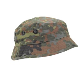 German Army Style Bucket Cap Tacgear Boonie hat Flecktarn Camouflage Ripstop (Large)