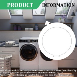 WH01X10277 Washer Clip for GE Washer, Replacement (AP3884103) 1168580 AH1019932 EA1019932 PS1019932, Washer Replacement Parts, 1 pack，WH01X10277 Washer Clamp Boot Seal Retaining Ring