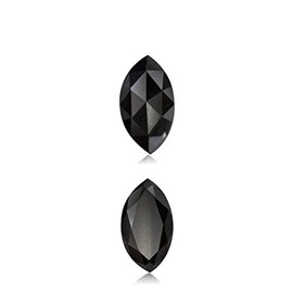 0.44 Cts of 6.60x3.69x2.25 mm AA Marquise Rose Cut (1 pc) Loose Treated Fancy Black Diamond (DIAMOND APPRAISAL INCLUDED)