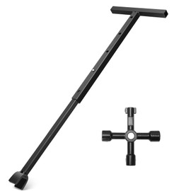TFMUZERT Water Meter Key 29 Inch with 4-Way Utility Key, Adjustable length T-handle Water Shut Off Tool for Main Water Meter Valves