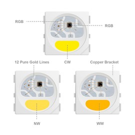 susongshiwen SK6812 RGBW Led Strip Light 4 in 1 Similar WS2812B 1m 4m 5m 30 60 144 LEDs Individual Addressable RGBWW Led Lights IP30 65 67 5V(1m 144 IP65,RGBWW_Black PCB)