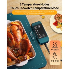 Electric Warming Tray, Food Warming Mat with Adjustable Temperature, Full Surface Heating,Rollable & Portable, Auto Shut-Off -Versatile Food Warmer for Parties Buffets Gatherings Holidays Daily Use