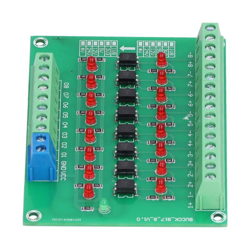 Optical Isolation Module 24V to 5V 8 Channel Optocoupler PLC