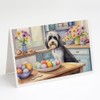 Caroline's Treasures DAC6913GCA7P Decorating Easter Tibetan Terrier Greeting Cards Pack