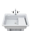 ZERNEIL Utility Laundry Sink with Washboard, 31.5in(W) Freestanding Sink Wash