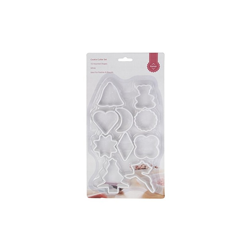 Premier Housewares 806578 Cookie Cutters - Set of 10, White