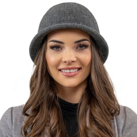 VIVISENCE Women's Winter Hat with Classic Style Autumn Warm Knitted Hat Yarn with Wool Perfect Fit Winter Hat for Women Model 7044, darkgray