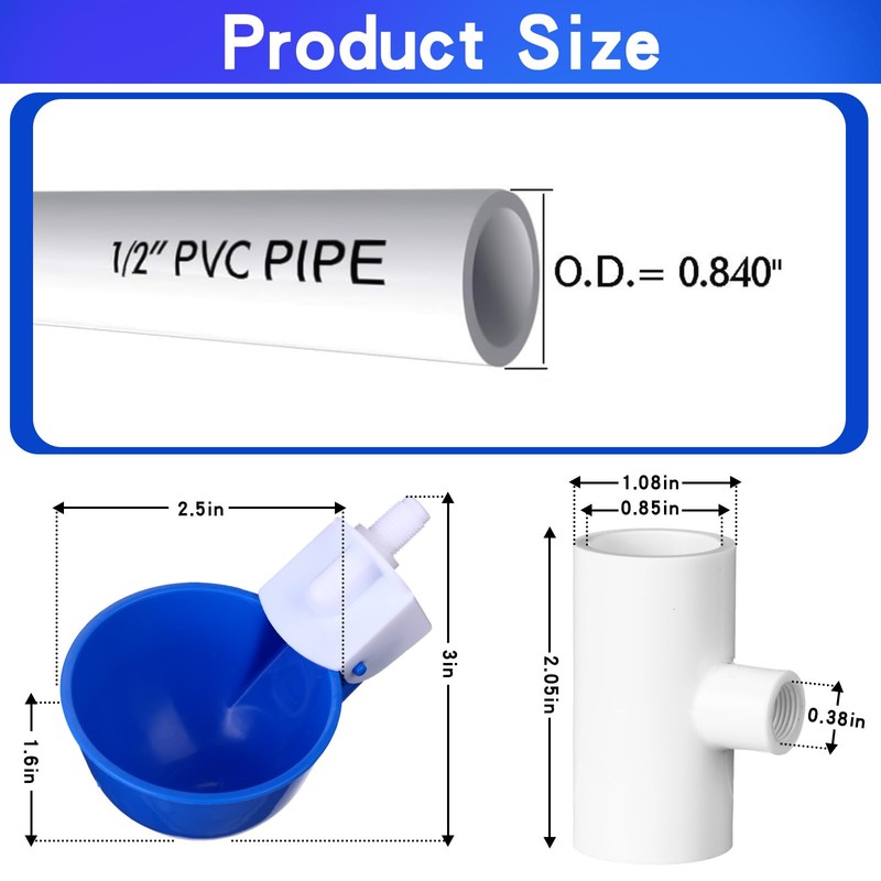 Tiangrid 49 Pcs Automatic Chicken Waterer System Includes Chicken Water