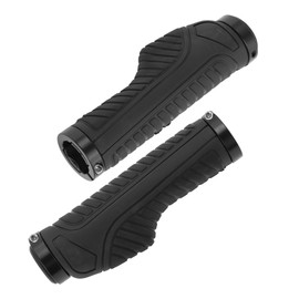 BULLSPANN 1 Pair Bicycle Handlebar Grips, Non-Slip Ergonomic Design Bicycle Grips, Handlebar Grips with Aluminium Alloy Lock for E-Bike, Trekking, Bike, MTB, Black