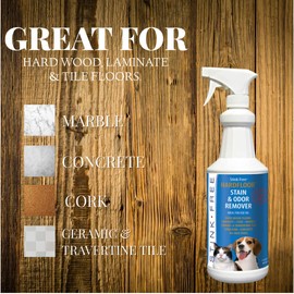Stink Free Hardfloor Pet Stain & Odor Remover for Hard Wood Floors, Concrete, Laminate, Marble, Ceramic & Travertine Tile, and Linoleum 32 Fl.oz Cat, Dog & Small Pet Urine Odor Destroyer Spray Bottle