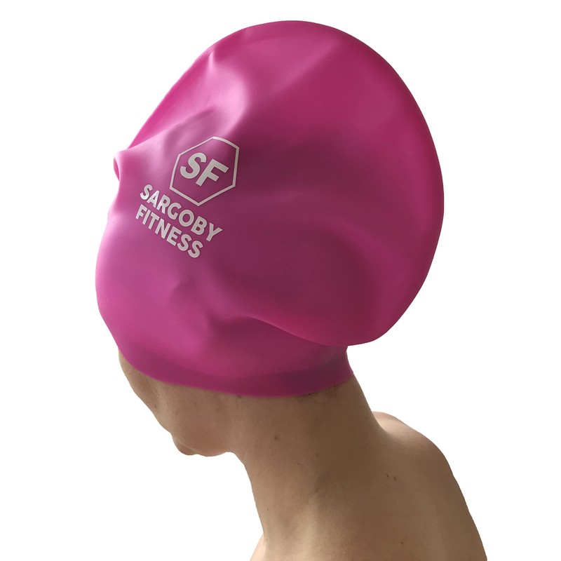Sargoby Fitness Long Hair Swim Cap for Kids Ideal for