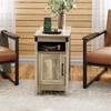 WLIVE Farmhouse End Table Set of 2 with Charging Station,