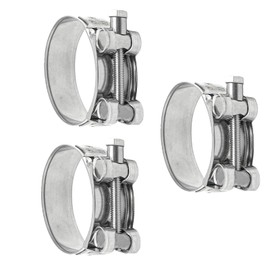 Zcbzbn Pack of 3 Joint Bolt Clamps Stainless Steel 304 Motorcycle Exhaust Clamps 32-35 mm/26-28 mm for Use on Exhaust Hose Water Pipe Attachment (26-28 mm)