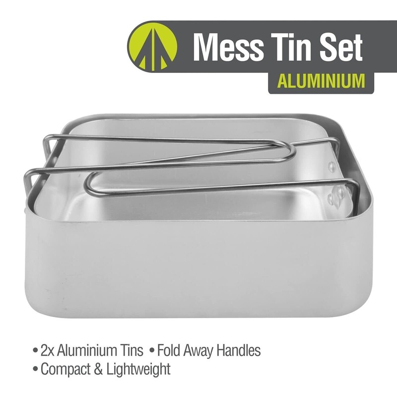 Summit Set of 2 Nesting Aluminium Mess Tins for Camping