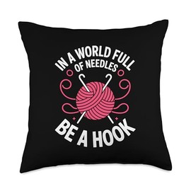 Crocheter Funny Crocheting Crochet Throw Pillow