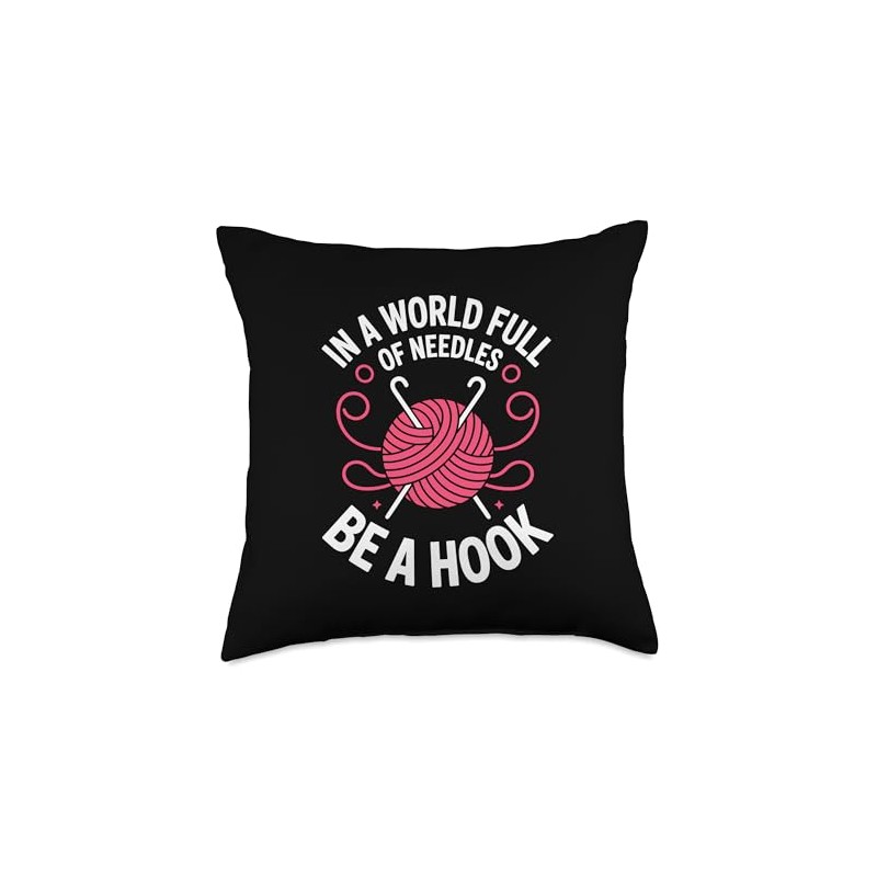 Crocheter Funny Crocheting Crochet Throw Pillow