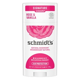 Schmidt's Schmidt's Aluminum-Free Vegan Deodorant Rose & Vanilla with 24 Hour Odor Protection for Women and Men, Natural Ingredients, Cruelty-Free, 2.65 oz