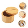 NOLITOY Magnetic Lid Salt Container Round Seasoning Holder for Kitchen