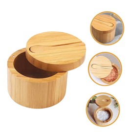 NOLITOY Magnetic Lid Salt Container Round Seasoning Holder for Kitchen Stylish Condiment Box for Storing Pepper Sugar Spices Chic Design
