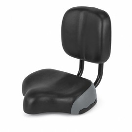 Wide Bike Seat with Adjustable Backrest for Comfortable Riding – Cushioned Saddle for E-Bikes, Tricycles and Exercise Bikes