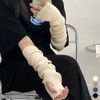 Ribbed Knit Long Arm Warmer/Hand Warmer for Layering Beige/FREE 2ea
