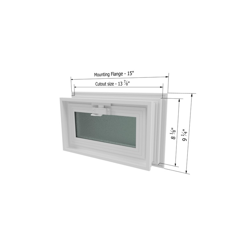 1408 Hopper Vent Window for Glass Blocks, Sheds, Cabins, Tiny