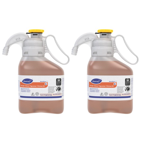 Diversey Stride Citrus HC Neutral Cleaner Orange, 1.4-Liter (Pack of 2)