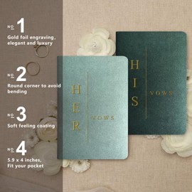 WeddingGiftsWedding Vow Books His and Hers Wedding Vow Books Bride and Groom Vow Books Wedding Essentials Wedding Accessories(TR-HH-Sage)