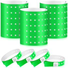 Henoyso 300 Pcs Plastic Wristbands for Events Vinyl Plastic Bracelet Wristbands Arm Band Identification for Party(Green)