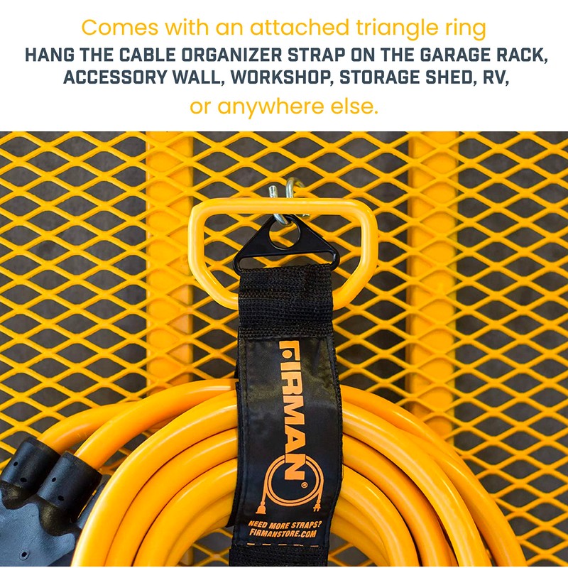Firman Heavy-Duty Storage Strap with Handle, Cord Organizer with Hook