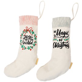 Papierdrachen Christmas Stocking, for Filling and Hanging on Fireplace or Stairs, Gift Bag, Gift Packaging, Linen, Set 4