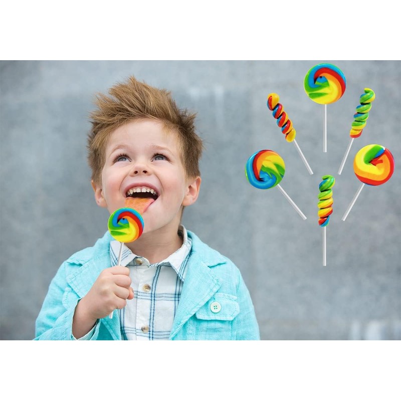 Rainbow Twists and Swirls Lollipop Mix, Mixed Fruit Flavor, Individually