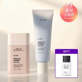 Clio CJ단독더블구성웨이크업 프라이머 모이스처톤업 中 선택) 사은 마이크로페셔널딥클린립아이리무버 31ml CJ Exclusive Double Set Wake-Up Primer Moisture Tone-Up (Choice) Gift Micro Professional Deep Clean Lip & Eye Remover 31ml