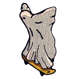 Ghost Skateboard Embroidered Iron on Sew on Patch