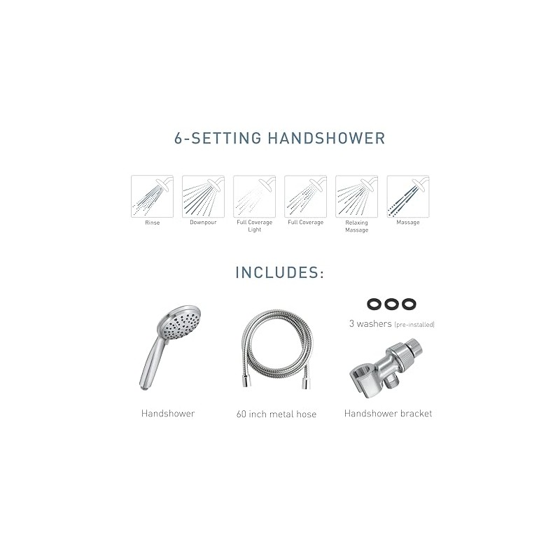 Moen Attune Shower Head with Handheld Sprayer, 6 Shower Head