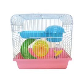 YML Travel Mice Dwarf Hamster Cage with Accessories, Small, Pink