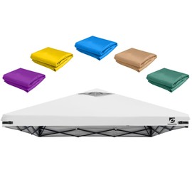 10x10 Pop Up Canopy Replacement Top Cover with Air Vent for Straight Leg Canopy Tent, Waterproof for Outdoor Garden Patio Camping Sun Shade (Grayish White)